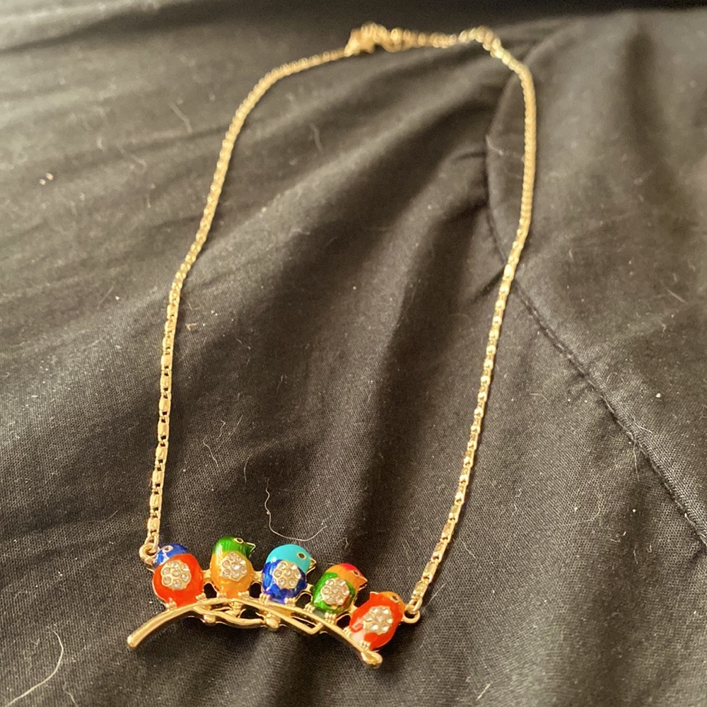 Birds on a branch necklace